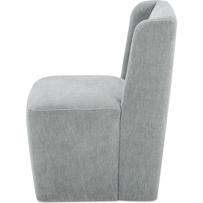 Cormac Rolling Dining Chair Performance Fabric by Moe's Home Collection. Made from upholstery: 100% polyester, poplar multi, layer board, laminated veneer lumber, high density foam, metal wheels in a transitional style.