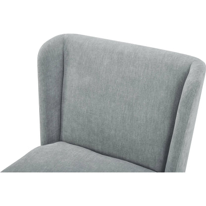 Cormac Rolling Dining Chair Performance Fabric by Moe's Home Collection. Made from upholstery: 100% polyester, poplar multi, layer board, laminated veneer lumber, high density foam, metal wheels in a transitional style.