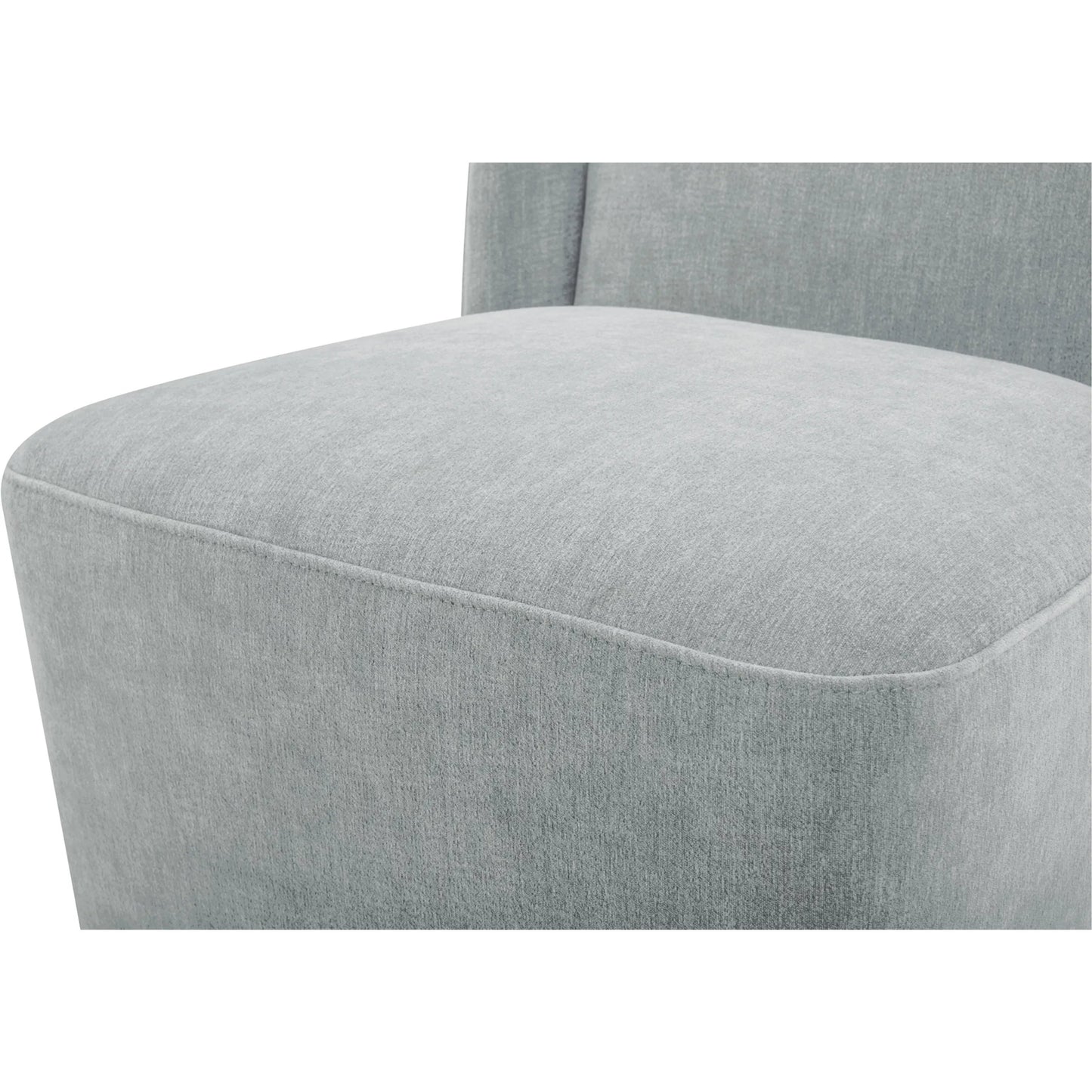009 SI-2441343 | Closeup | Cormac Rolling Dining Chair by Moe's Home Collection. Made from 100% polyester, poplar multi-layer board, laminated veneer lumber, high density foam, metal wheels in a transitional style.