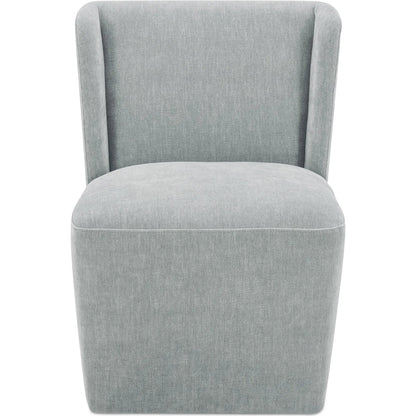 Cormac Rolling Dining Chair by Moe's Home Collection. Made from 100% polyester, poplar multi-layer board, laminated veneer lumber, high density foam, metal wheels in a transitional style.