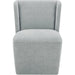 Cormac Rolling Dining Chair by Moe's Home Collection. Made from 100% polyester, poplar multi-layer board, laminated veneer lumber, high density foam, metal wheels in a transitional style.
