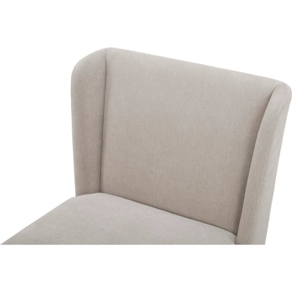 Cormac Rolling Dining Chair by Moe's Home Collection. Made from 100% polyester, poplar multi-layer board, laminated veneer lumber, high density foam, metal wheels in a transitional style.