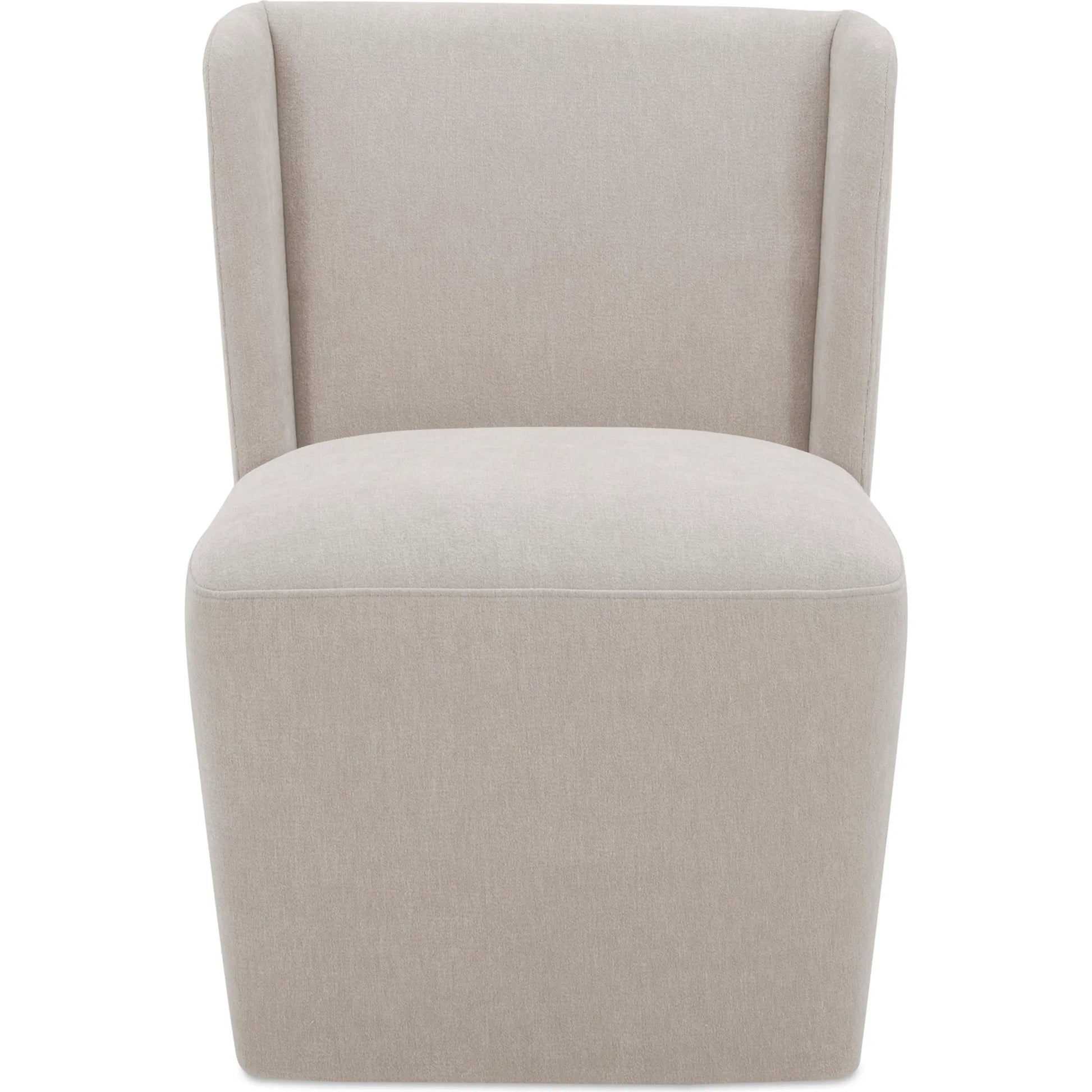 Cormac Rolling Dining Chair by Moe's Home Collection. Made from 100% polyester, poplar multi-layer board, laminated veneer lumber, high density foam, metal wheels in a transitional style.