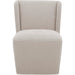 Cormac Rolling Dining Chair by Moe's Home Collection. Made from 100% polyester, poplar multi-layer board, laminated veneer lumber, high density foam, metal wheels in a transitional style.