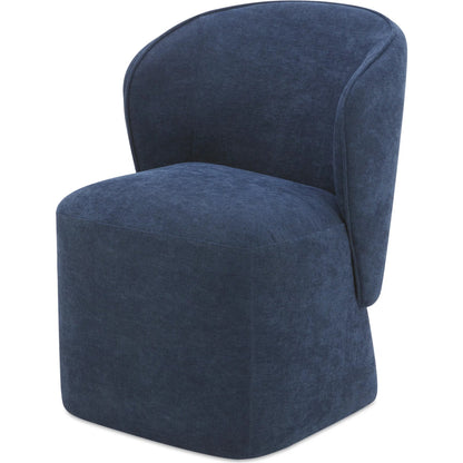 Larson Rolling Dining Chair Performance Fabric by Moe's Home Collection. Made from upholstery: 100% polyester, poplar multi, layer board, laminated veneer lumber, high density foam, metal wheels in a transitional style.