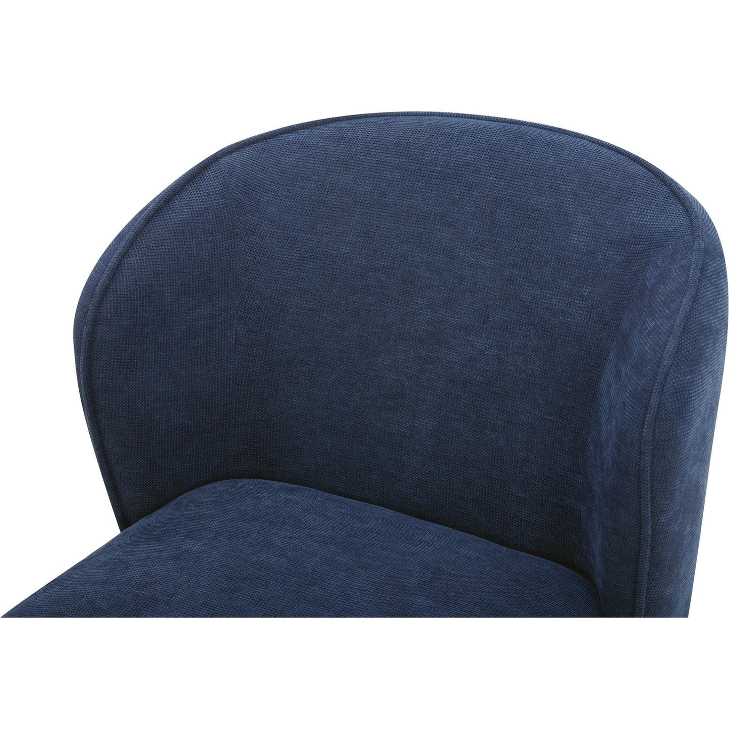 007 SI-2253808 | Closeup | Larson Rolling Dining Chair Performance Fabric by Moe's Home Collection. Made from upholstery: 100% polyester, poplar multi, layer board, laminated veneer lumber, high density foam, metal wheels in a transitional style.