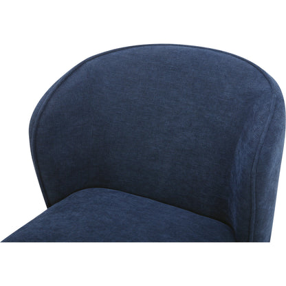 Larson Rolling Dining Chair Performance Fabric by Moe's Home Collection. Made from upholstery: 100% polyester, poplar multi, layer board, laminated veneer lumber, high density foam, metal wheels in a transitional style.