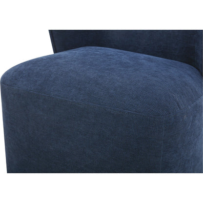 Larson Rolling Dining Chair Performance Fabric by Moe's Home Collection. Made from upholstery: 100% polyester, poplar multi, layer board, laminated veneer lumber, high density foam, metal wheels in a transitional style.