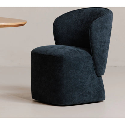 Larson Rolling Dining Chair Performance Fabric by Moe's Home Collection. Made from upholstery: 100% polyester, poplar multi, layer board, laminated veneer lumber, high density foam, metal wheels in a transitional style.