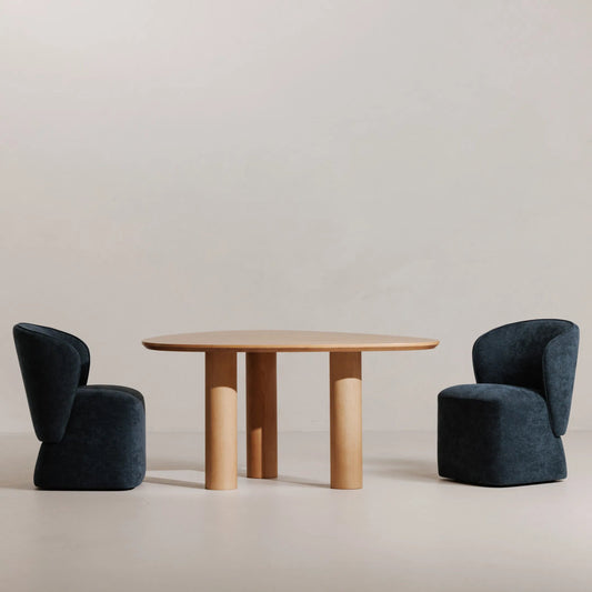 Larson Rolling Dining Chair by Moe's Home Collection. Made from 100% polyester, poplar multi-layer board, laminated veneer lumber, high density foam, metal wheels in a eclectic & global style.