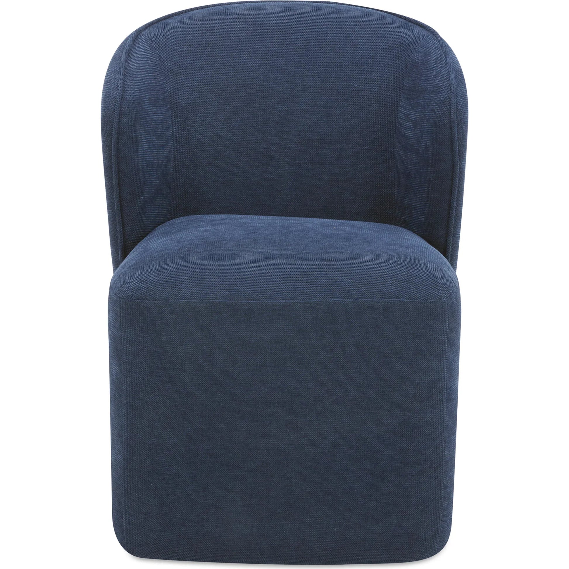 Larson Rolling Dining Chair Performance Fabric by Moe's Home Collection. Made from upholstery: 100% polyester, poplar multi, layer board, laminated veneer lumber, high density foam, metal wheels in a transitional style.