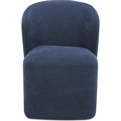 Larson Rolling Dining Chair Performance Fabric by Moe's Home Collection. Made from upholstery: 100% polyester, poplar multi, layer board, laminated veneer lumber, high density foam, metal wheels in a transitional style.