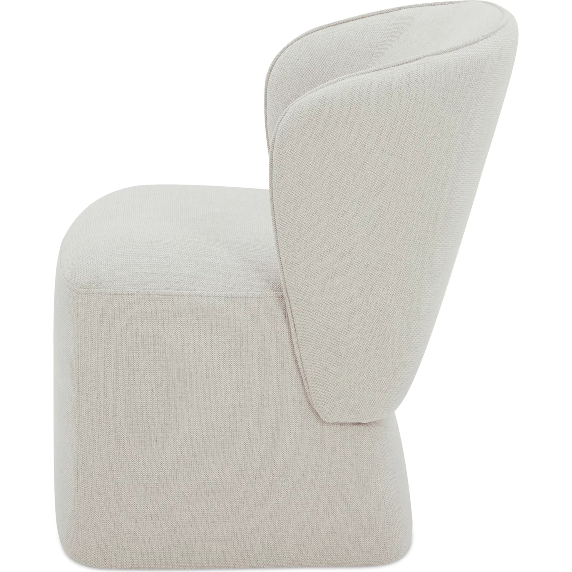 Larson Rolling Dining Chair Performance Fabric by Moe's Home Collection. Made from upholstery: 100% polyester, poplar multi, layer board, laminated veneer lumber, high density foam, metal wheels in a transitional style.