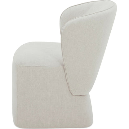 Larson Rolling Dining Chair Performance Fabric by Moe's Home Collection. Made from upholstery: 100% polyester, poplar multi, layer board, laminated veneer lumber, high density foam, metal wheels in a transitional style.