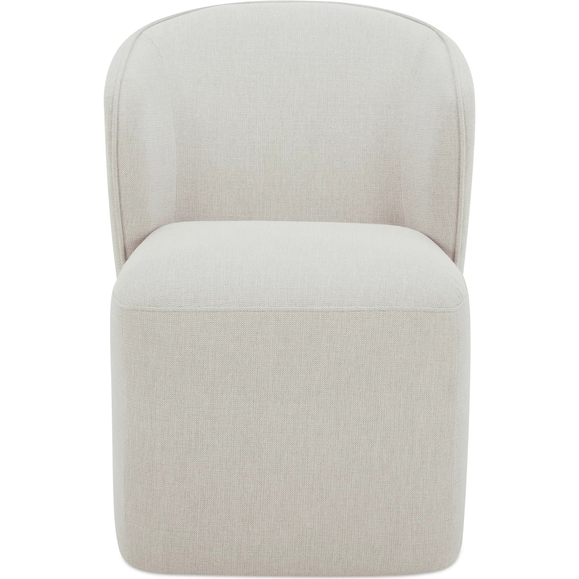 Larson Rolling Dining Chair Performance Fabric by Moe's Home Collection. Made from upholstery: 100% polyester, poplar multi, layer board, laminated veneer lumber, high density foam, metal wheels in a transitional style.