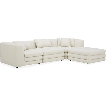 Lowtide Lounge Modular Sectional by Moe's Home Collection in warm white. Made from upholstery: 100% polyester, solid wood, plywood frame, foam seat in a transitional style.