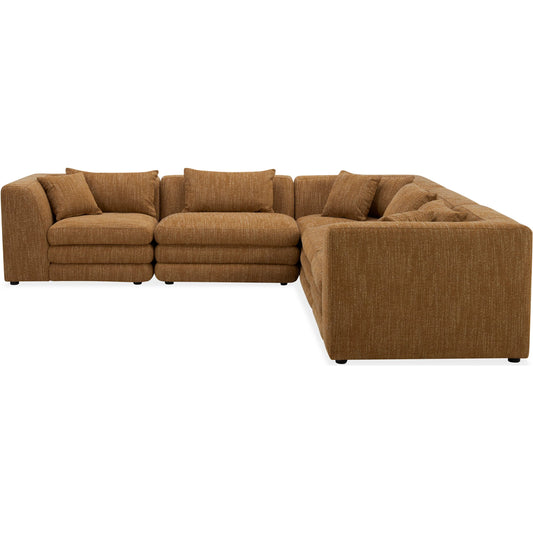 Lowtide Classic L Modular Sectional by Moe's Home Collection in amber glow. Made from upholstery: 100% polyester, solid wood, plywood frame, foam seat in a unique style.