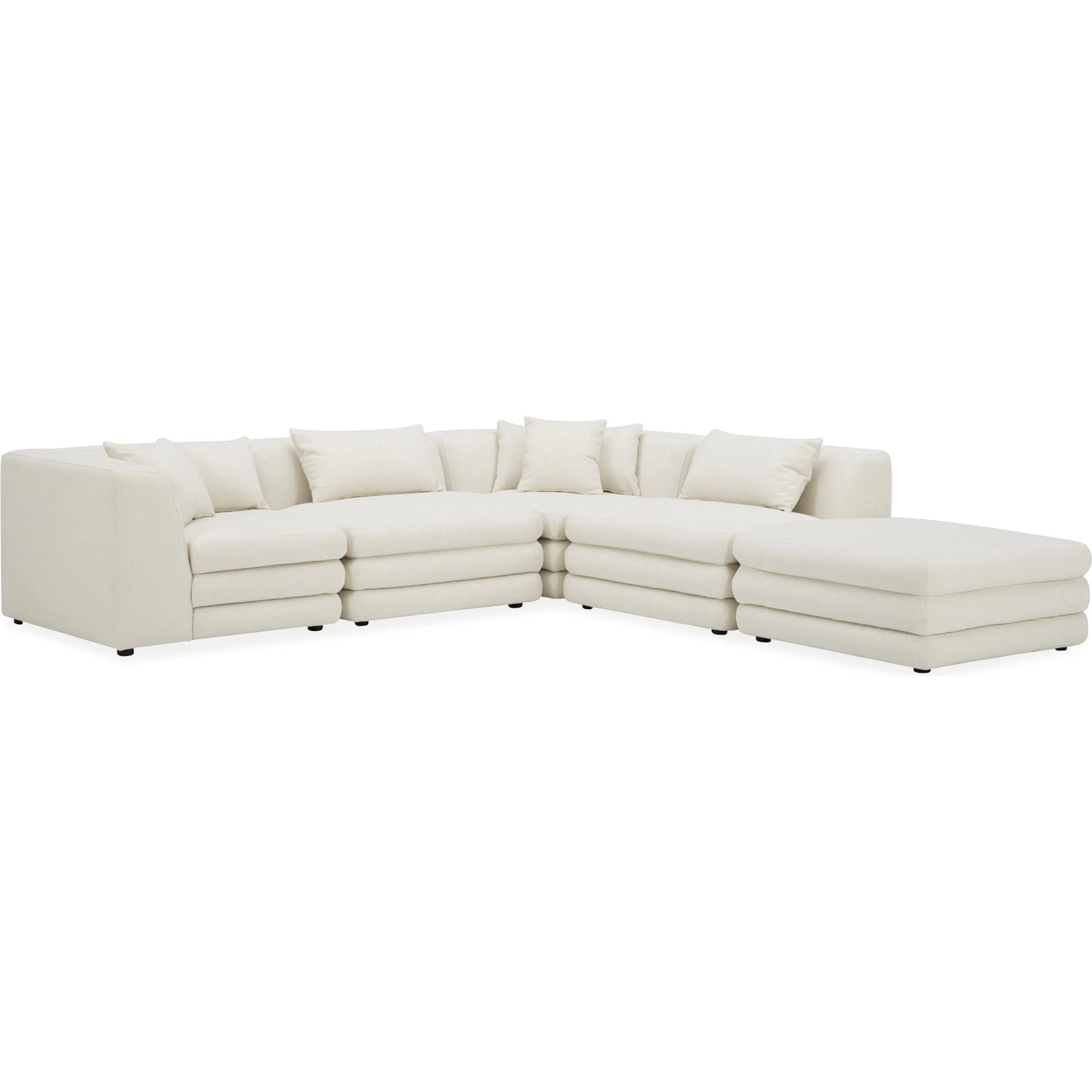 005 SI-2253831 | Primary Silo | Lowtide Dream Modular Configuration by Moe's Home Collection in warm white. Made from upholstery: 100% polyester, solid wood, plywood frame, foam seat in a transitional style.