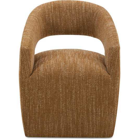 Barrow Rolling Dining Chair by Moe's Home Collection. Made from upholstery: 100% polyester, solid wood, plywood frame, feathers, high-density foam, poly-fill, webbing, rolling base in a modern style.