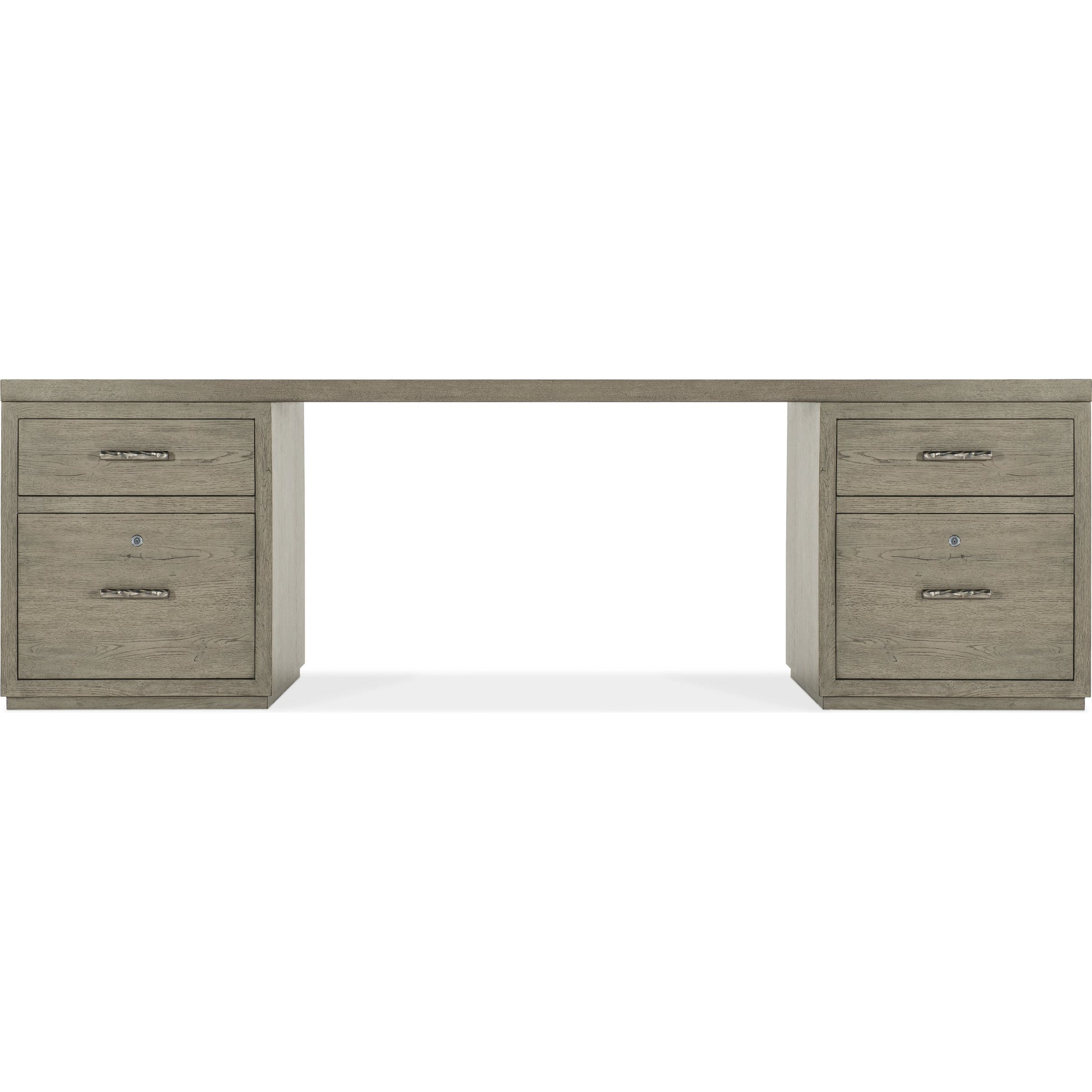 Linville Falls Desk - 96" Top-2 Small Files by Hooker Furniture in mink. Made from oak veneers in a modern style.