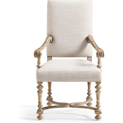 Sagehill Upholstered Arm Chair (Set of 2) by Jonathan Charles in timberon grey oak. Made from oak in a traditional style.