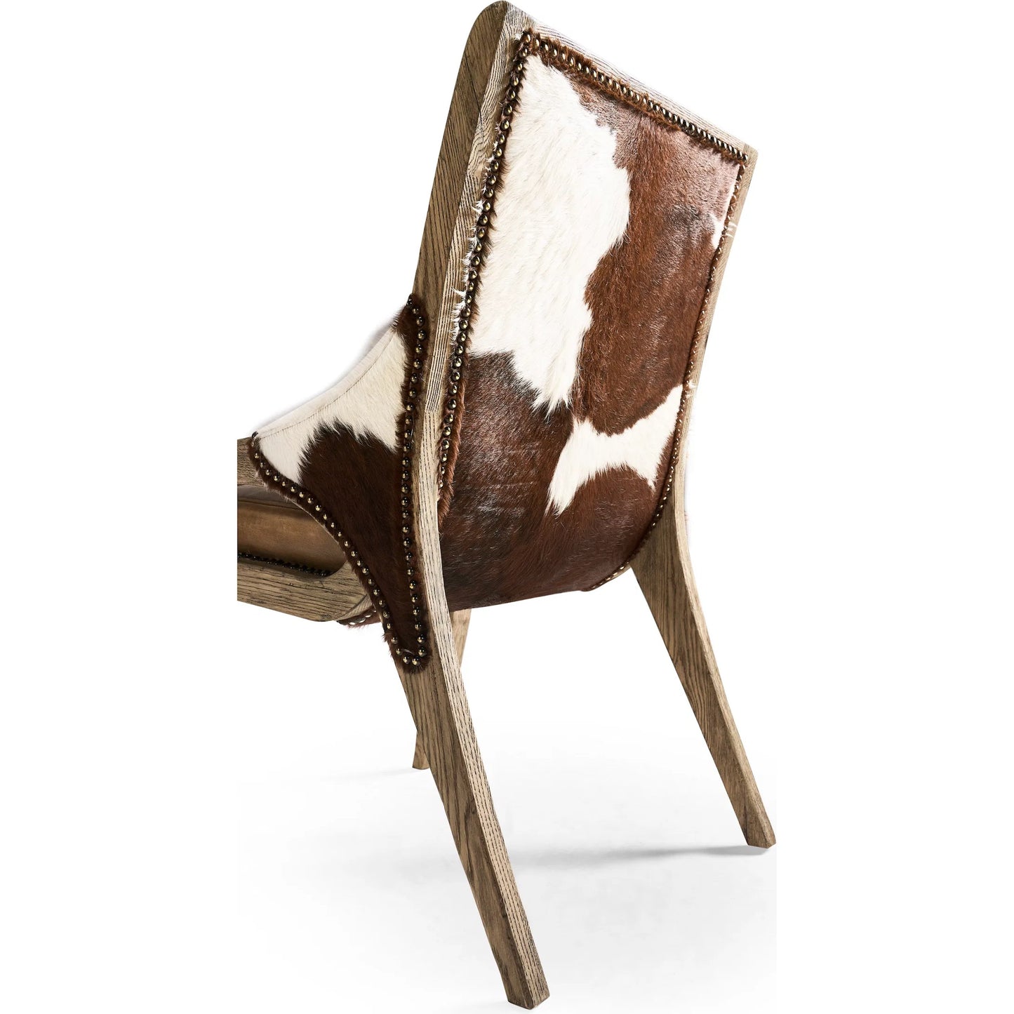 007 SI-2462587 | Closeup | Echo Canyon Leather & Hide Side Chair (Set of 2) by Jonathan Charles in faded oak. Made from oak in a traditional style.