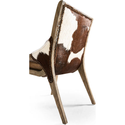 Echo Canyon Leather & Hide Side Chair (Set of 2) by Jonathan Charles in faded oak. Made from oak in a traditional style.