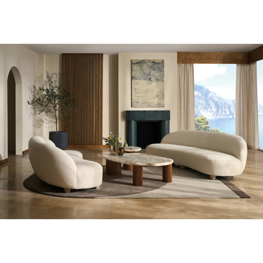 Tulum 110" Sofa by Caracole in sabbia. Made from ash, japanese sen in a unique style.