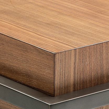 Collins Cocktail Table by Bernhardt in brown. Made from wood, metal in a unique style.