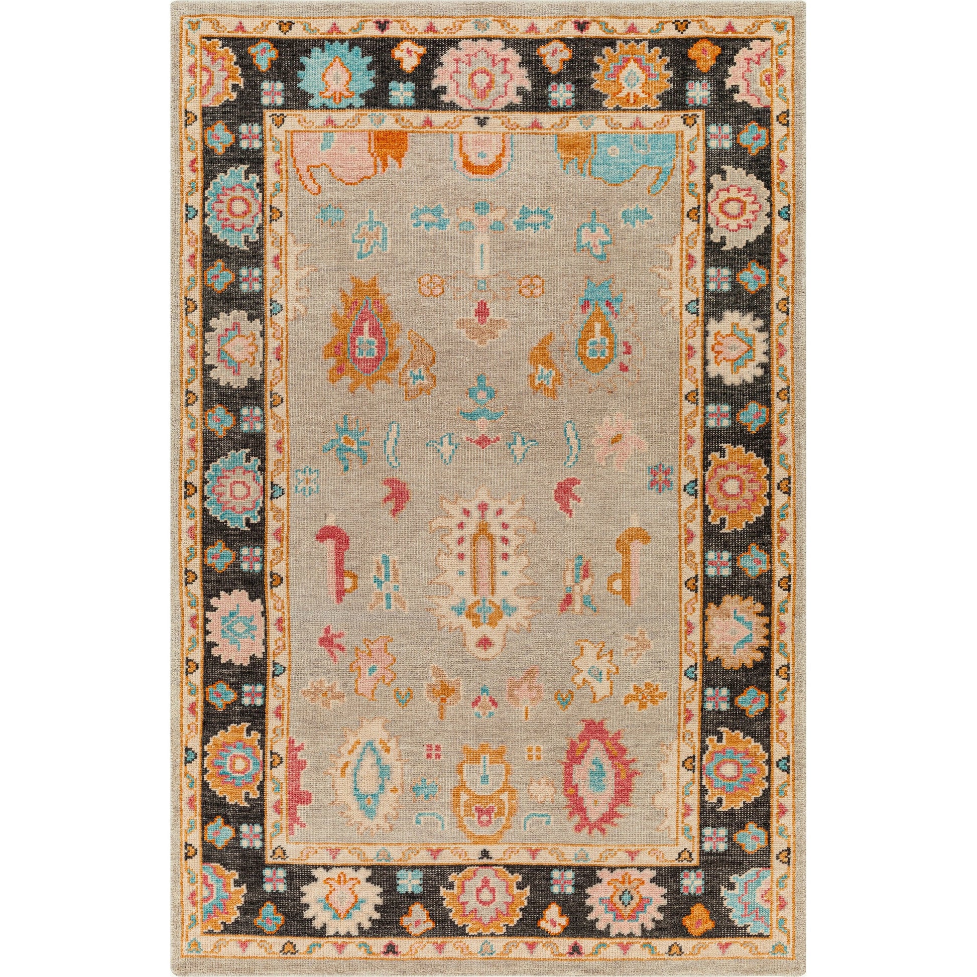Kars Rug - 30331 by Surya in black, light blue. Made from 80% wool, 20% cotton in a unique style.