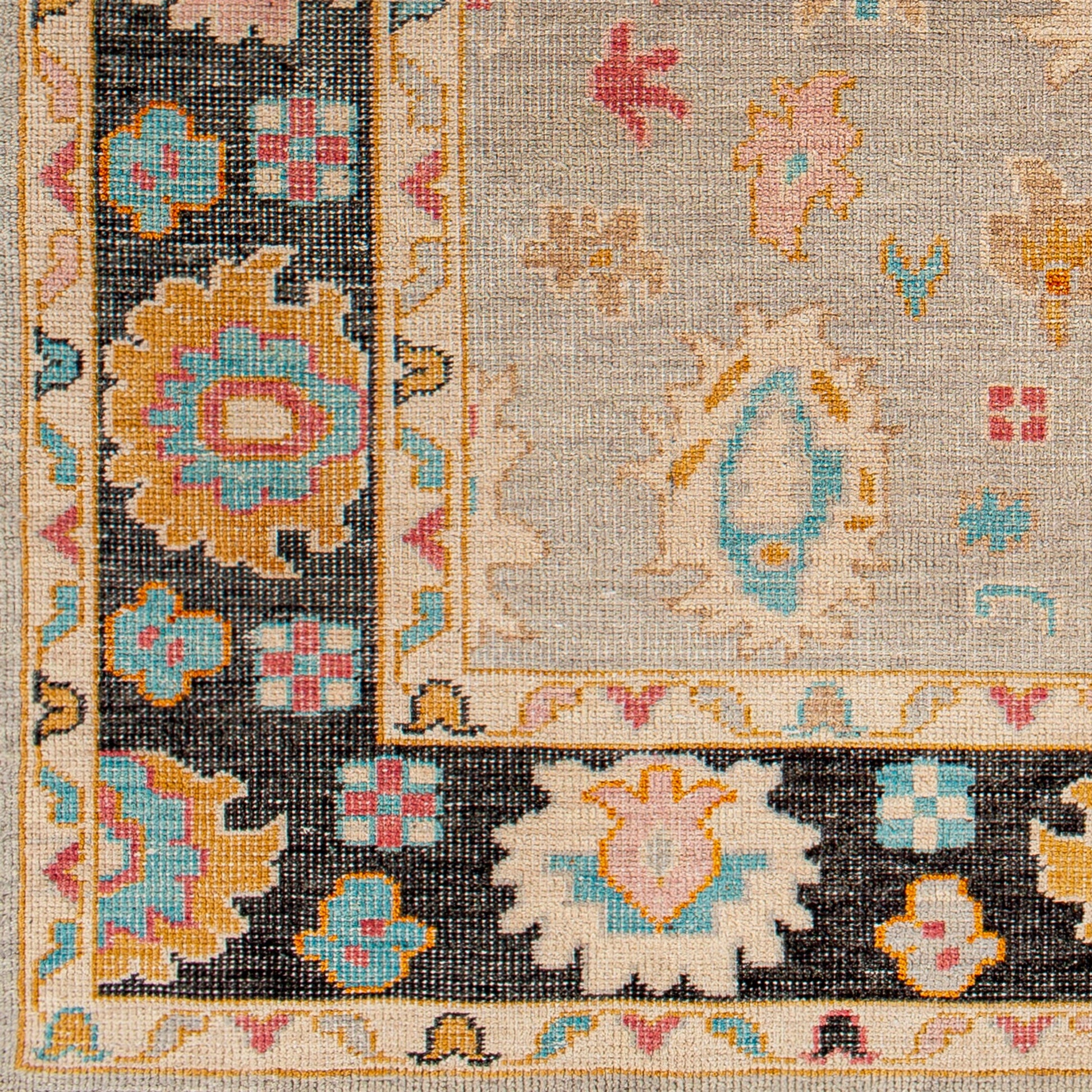 Kars Rug - 30331 by Surya in black, light blue. Made from 80% wool, 20% cotton in a unique style.