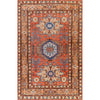 Coral, Blue, Pale Blue, Tan, Burgundy, Light Beige / 2' x 3'