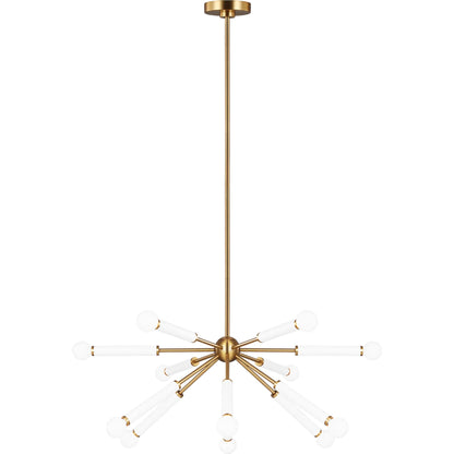 Monroe Down Chandelier by Visual Comfort & Co. in polished nickel. Made from steel in a unique style.