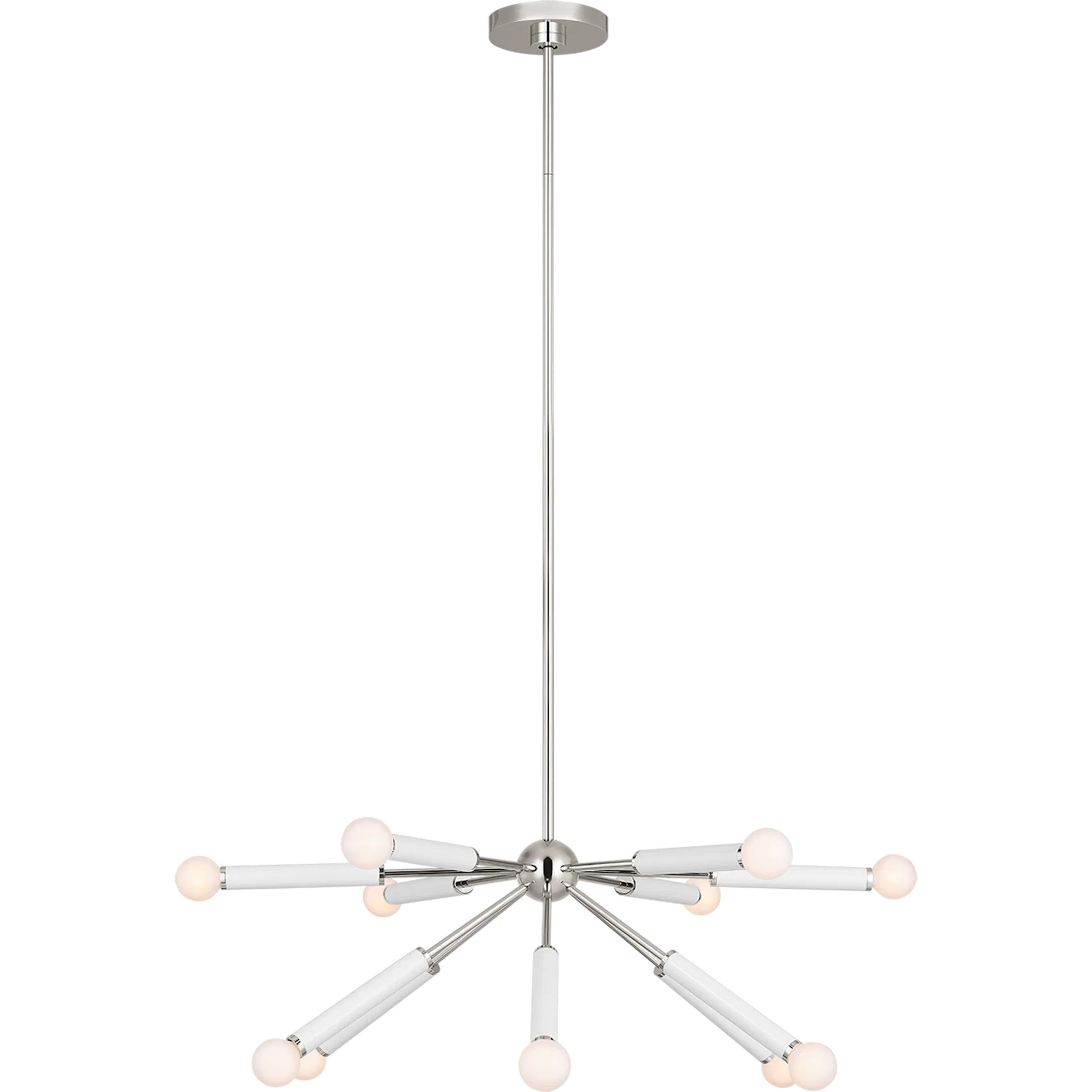 Monroe Down Chandelier by Visual Comfort & Co. in polished nickel. Made from steel in a unique style.