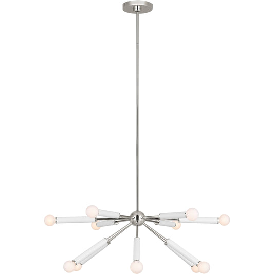 001 SI-2234950 | Primary Silo | Monroe Down Chandelier by Visual Comfort & Co. in polished nickel. Made from steel in a unique style.