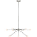 Monroe Down Chandelier by Visual Comfort & Co. in polished nickel. Made from steel in a unique style.