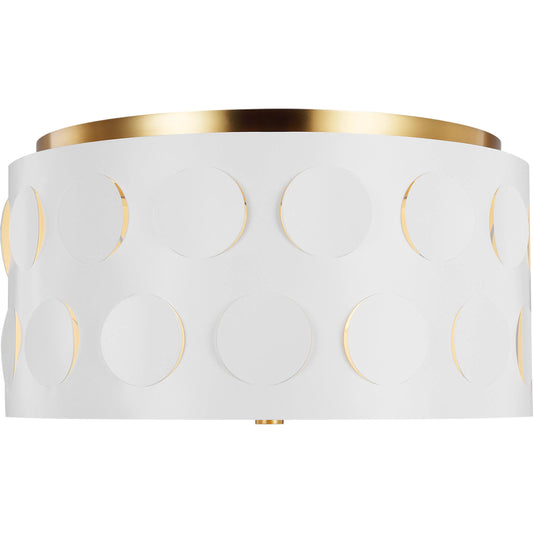 Dottie Medium Flush Mount by Visual Comfort & Co. in burnished brass. Made from steel in a modern style.