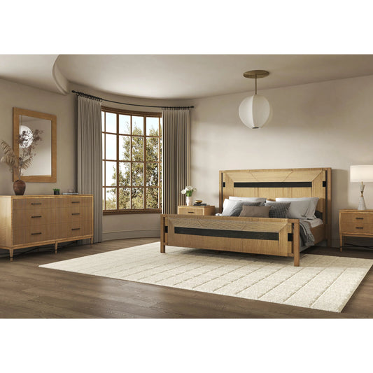 Loft Woven Panel Bed by A.R.T. Furniture in brown and natural woven. Made from poplar, rubberwood, jute in a unique style.