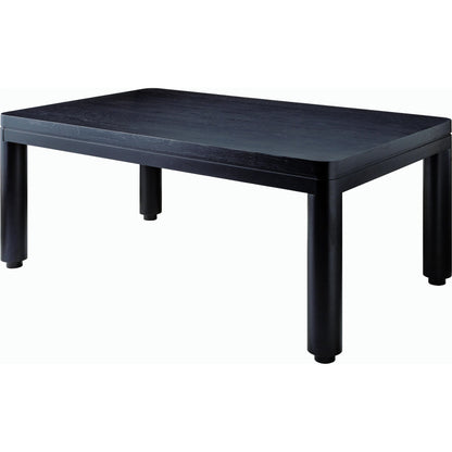 Kisco Dining Table - 530614 by Surya in top: black, base: black and paintedblackenedraw. Made from wood veneer, mdf, rubber wood in a modern style.