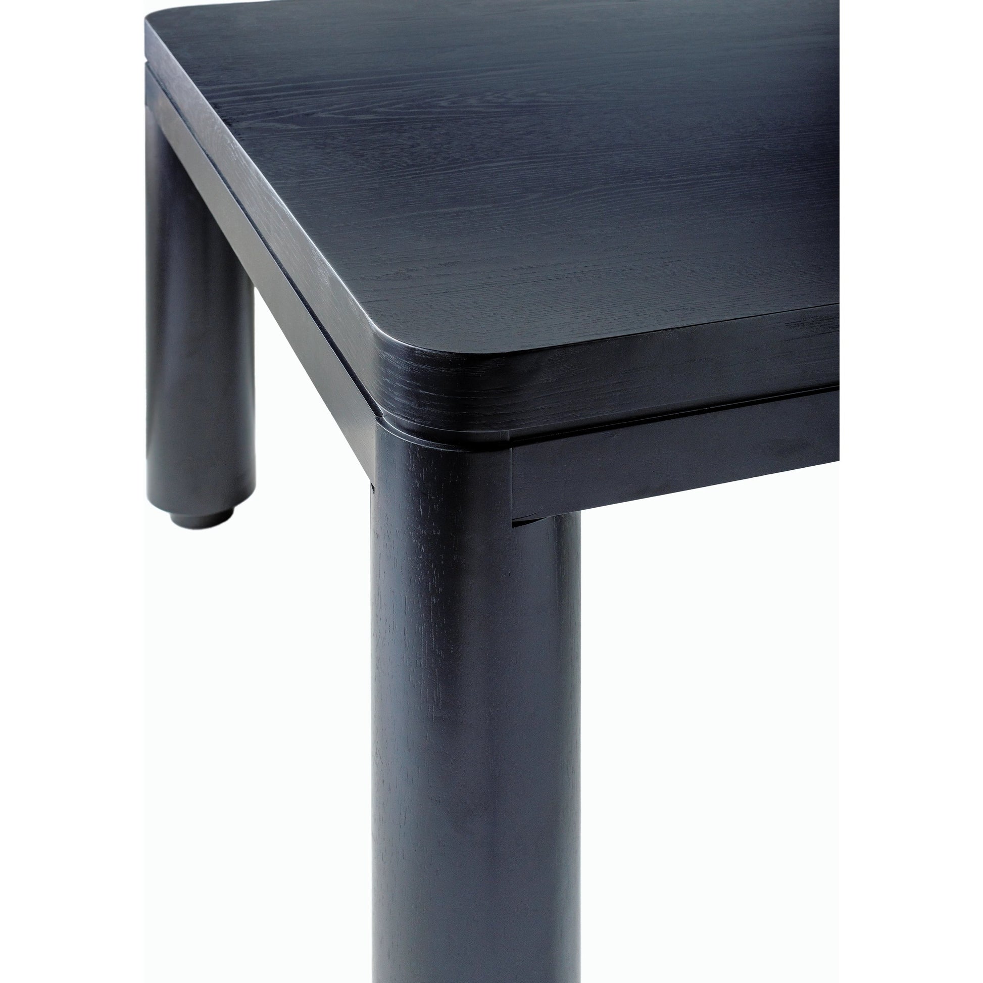 Kisco Dining Table - 530614 by Surya in top: black, base: black and paintedblackenedraw. Made from wood veneer, mdf, rubber wood in a modern style.