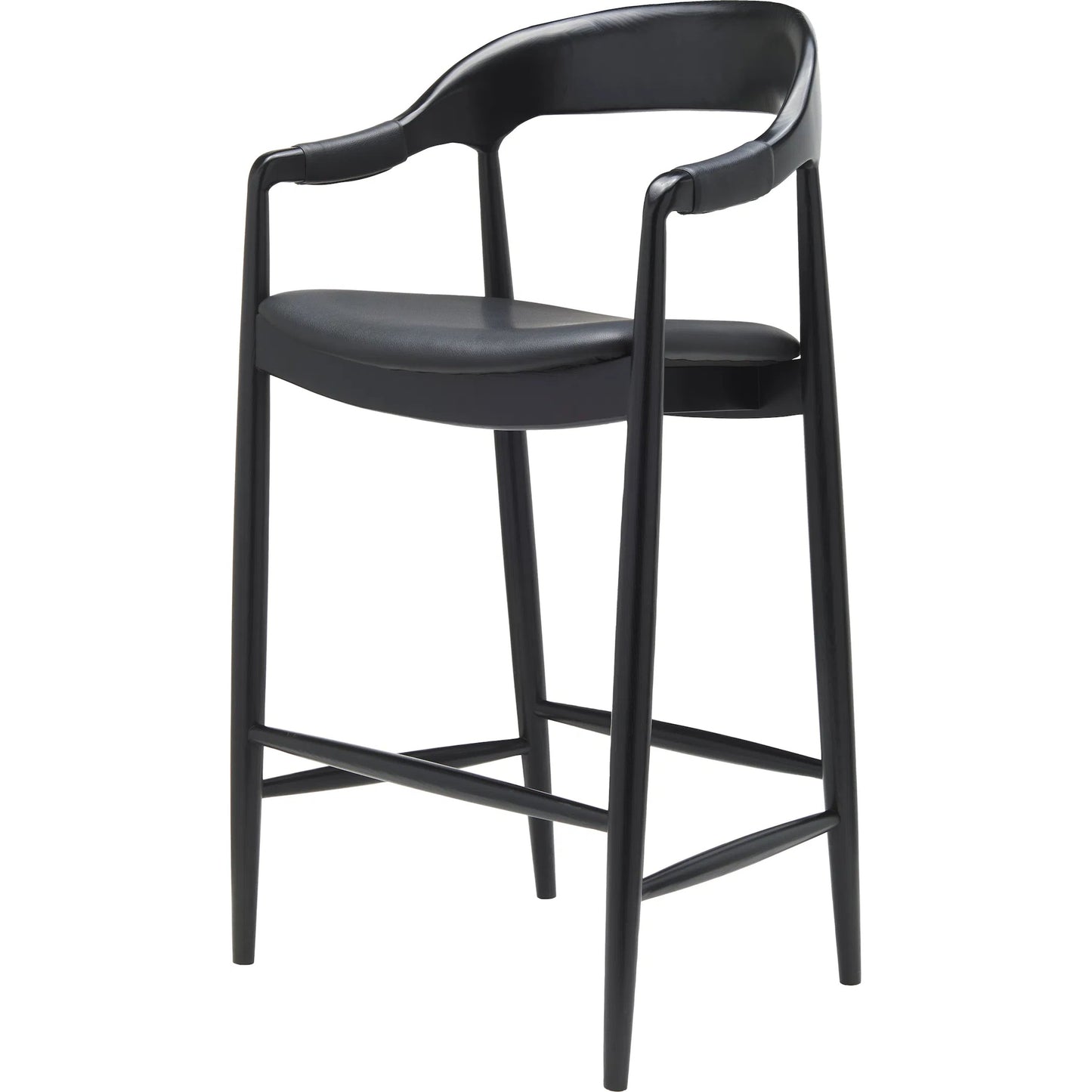 001 SI-2258226 | Primary Silo | Kisco Bar Stool by Surya in stained. Made from faux leather, ash wood, polyurethane foam, polyester, polyfill in a modern style.