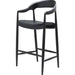 Kisco Bar Stool by Surya in stained. Made from faux leather, ash wood, polyurethane foam, polyester, polyfill in a modern style.