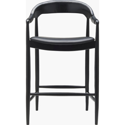 Kisco Bar Stool by Surya in stained. Made from faux leather, ash wood, polyurethane foam, polyester, polyfill in a modern style.