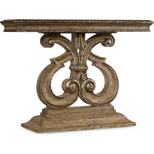 Solana Console Table by Hooker Furniture in caramel latte. Made from oak, walnut, ash veneers with resin in a traditional style.