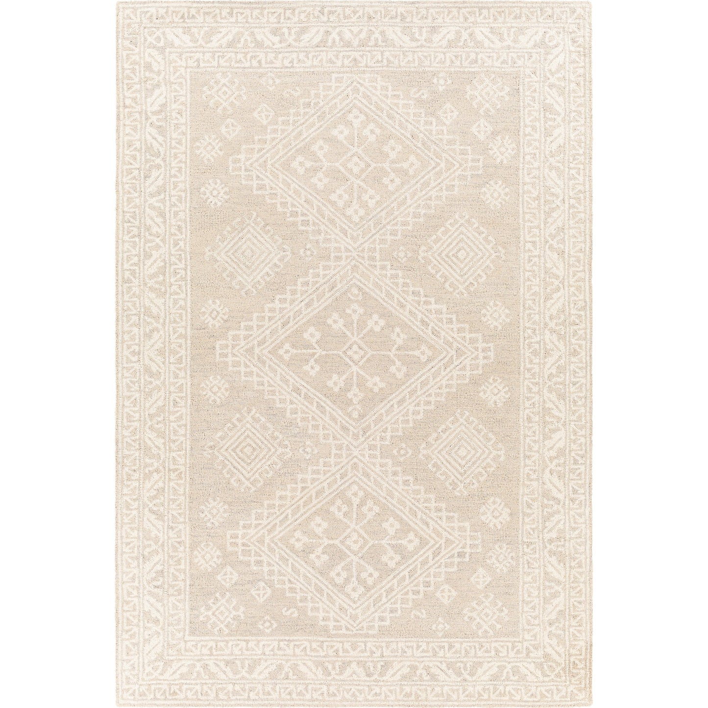 001 SI-1883960,SI-1883961,SI-1883962,SI-1883964 | Primary Silo | Kayseri Rug - 24434 by Livabliss in medium gray, light beige, cream. Made from 100% wool in a unique style.