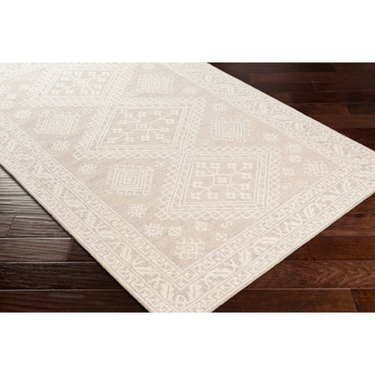 Kayseri Rug - 24434 by Livabliss in medium gray, light beige, cream. Made from 100% wool in a unique style.