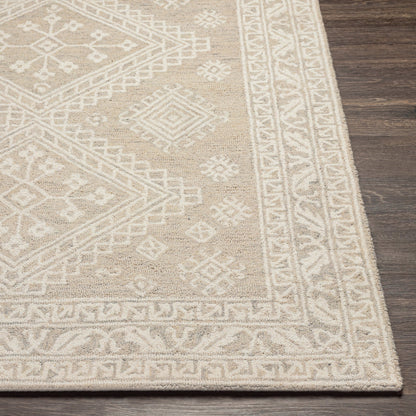 Kayseri Rug - 24434 by Livabliss in medium gray, light beige, cream. Made from 100% wool in a unique style.