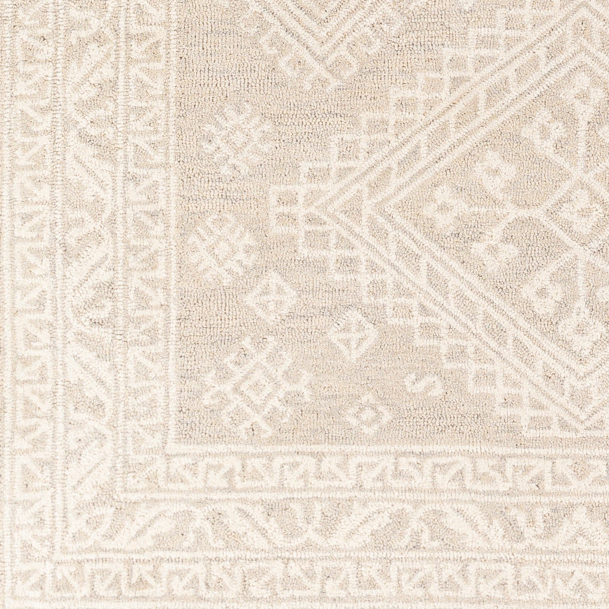 Kayseri Rug - 24434 by Livabliss in medium gray, light beige, cream. Made from 100% wool in a unique style.