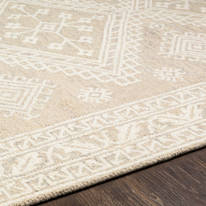 Kayseri Rug - 24434 by Livabliss in medium gray, light beige, cream. Made from 100% wool in a unique style.