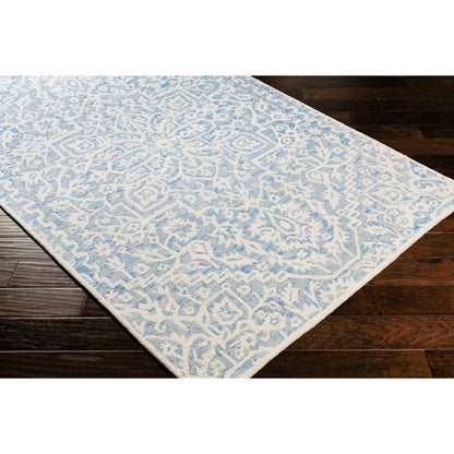 Kayseri Rug - 24663 by Livabliss in denim, pale blue, cream. Made from 100% wool in a unique style.